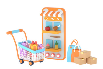 3D立体三维电商购物元素场景模型