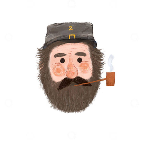 源文件下载【趣麦麦图】手绘插画老人头像