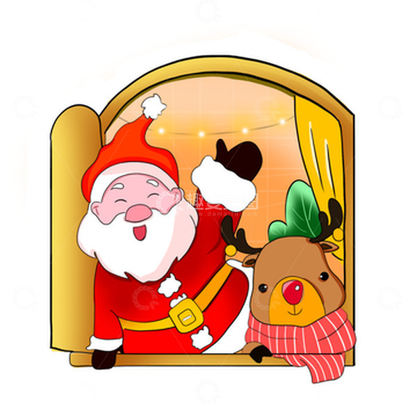 源文件下载【趣麦麦图】手绘圣诞老人圣诞素材