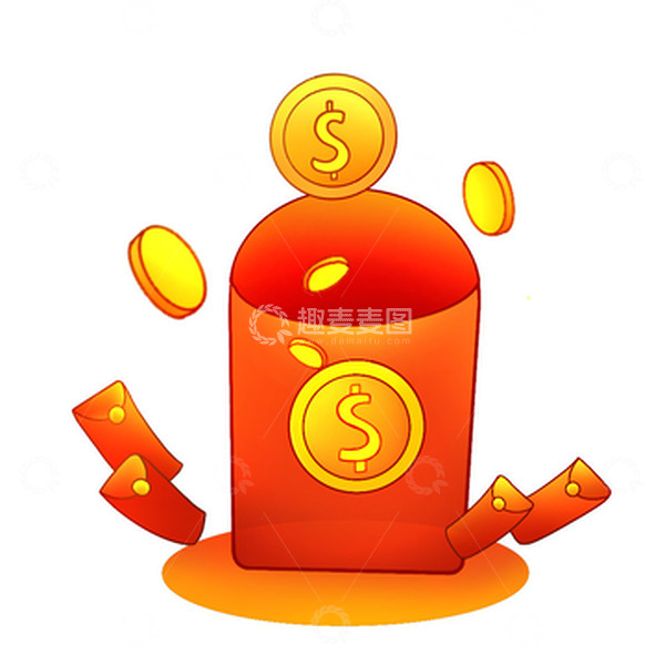 源文件下载【趣麦麦图】喜庆红色双十一电商红包促销手绘卡通元素