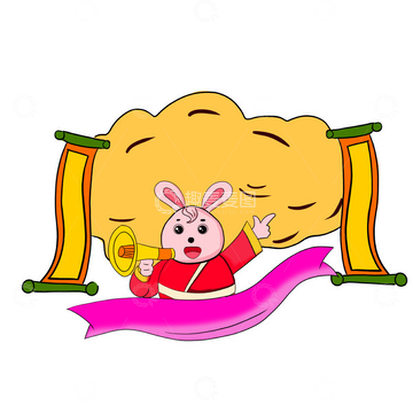 源文件下载【趣麦麦图】双12电商钜惠兔子手绘