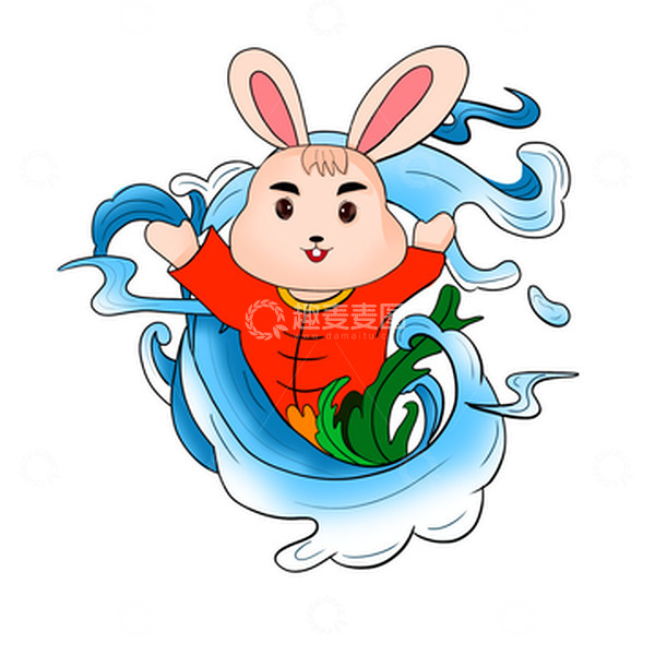 源文件下载【趣麦麦图】手绘2023年画兔子