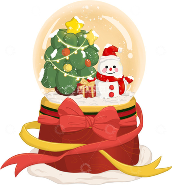 源文件下载【趣麦麦图】黄色+手绘+水晶球+圣诞节+温馨