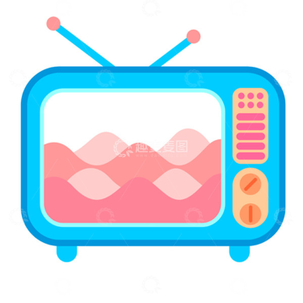 源文件下载【趣麦麦图】卡通可爱旧电视机孟菲斯怀旧复古