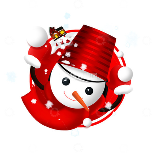 源文件下载【趣麦麦图】红色热情苹果雪人圣诞节手绘图