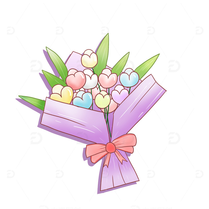 圣诞节节日手绘花束鲜花装饰元素