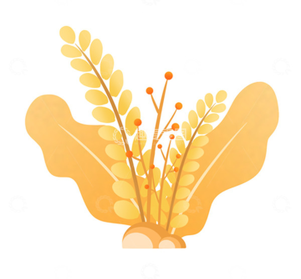 源文件下载【趣麦麦图】-黄色黄调植物手绘