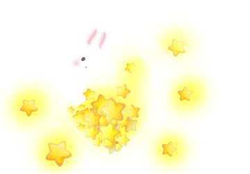 白色好运星星兔手绘风2023