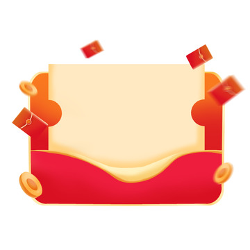 红色红包金币促销弹窗标签