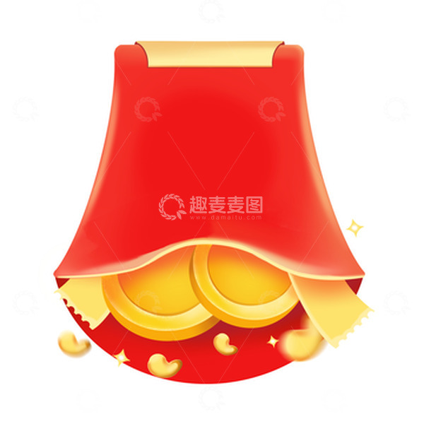源文件下载【趣麦麦图】红色金币红包金豆弹窗标签边框