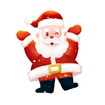 红色圣诞老人节日手绘人物插画