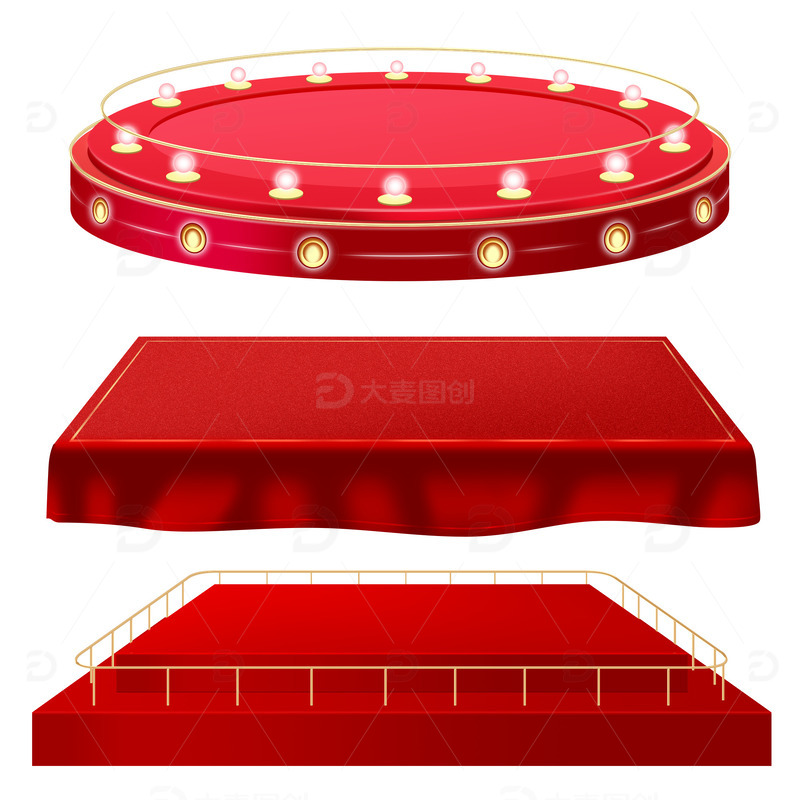 电商促销展台发光舞台首页免扣透明元素