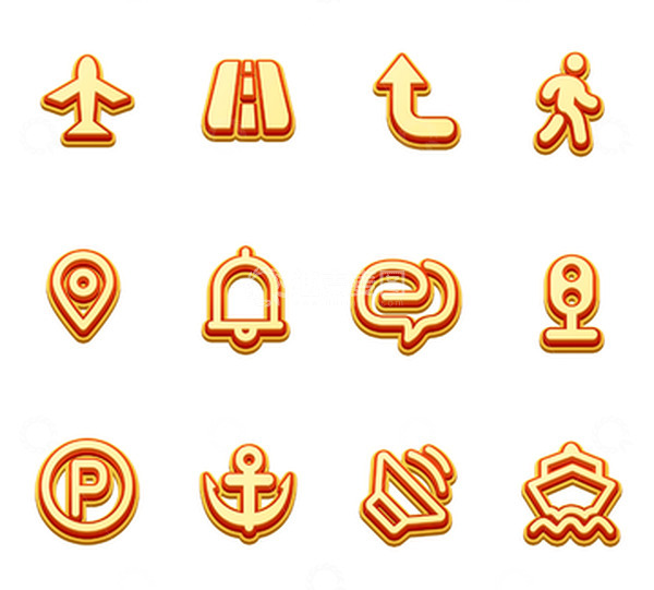 源文件下载【趣麦麦图】电商图标交通工具标志箭头步行消息铃声