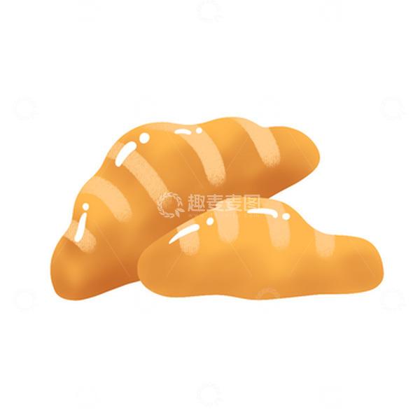 源文件下载【趣麦麦图】卡通手绘简约小清新蛋糕牛角包甜品