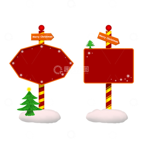 源文件下载【趣麦麦图】圣诞节红色促销指示牌