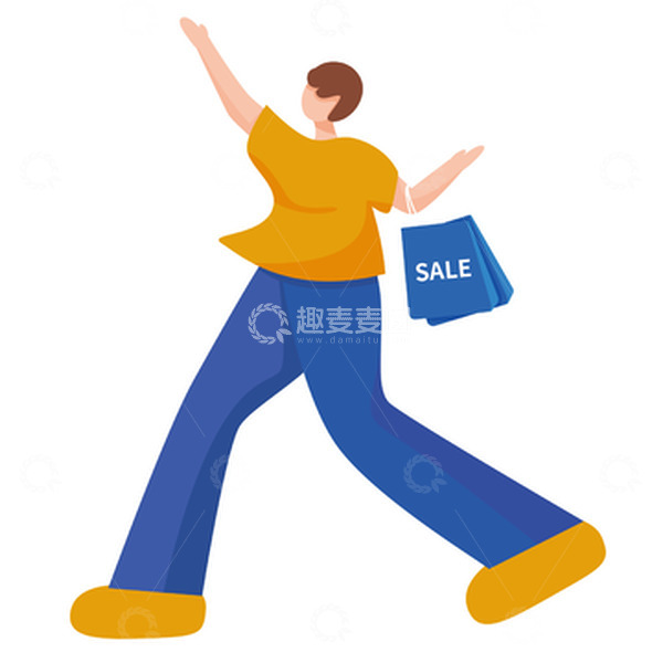 源文件下载【趣麦麦图】购物男生电商人物元素