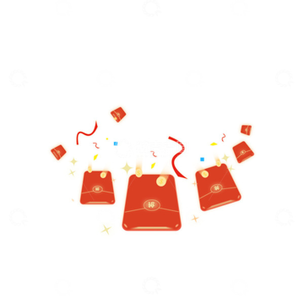 源文件下载【趣麦麦图】红包雨装饰元素彩带飘带电商