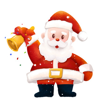 铃铛圣诞老人节日手绘插画元素