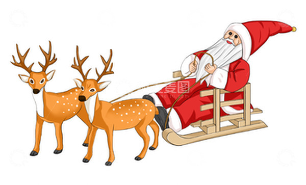 源文件下载【趣麦麦图】红色橙色可爱卡通圣诞老人麋鹿圣诞节手绘图