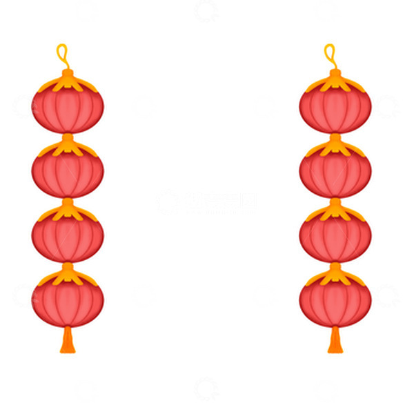 源文件下载【趣麦麦图】红色灯笼手绘春节元素