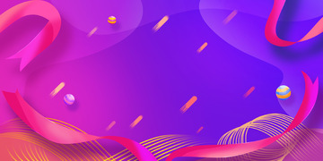 紫色飘带电商促销活动背景