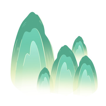 绿色国潮风山水元素