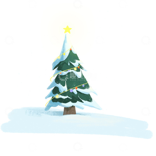 源文件下载【趣麦麦图】圣诞节圣诞树手绘