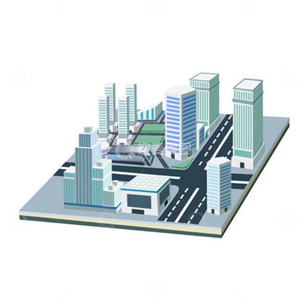 源文件下载【趣麦麦图】创意商务风3d地铁十字路口城市建筑