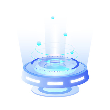 蓝色互联网科技网络信息底座装饰素材