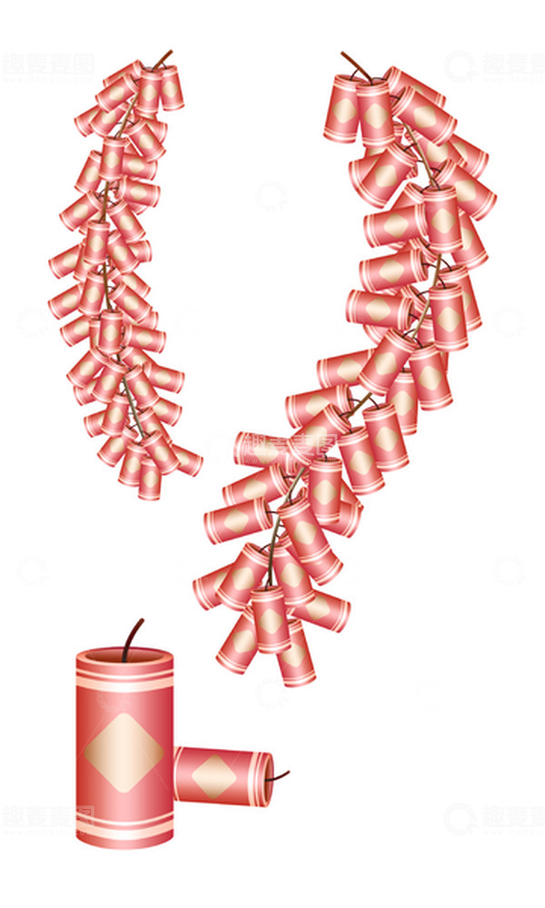 源文件下载【趣麦麦图】红色电子爆竹新年春节元素