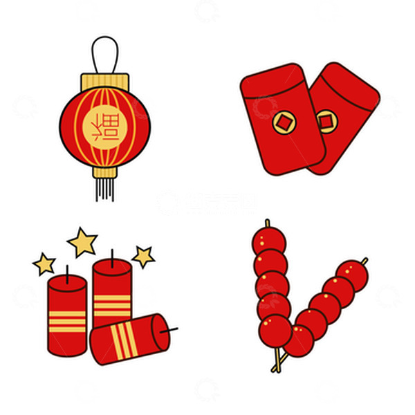 源文件下载【趣麦麦图】-春节气氛装饰小图标