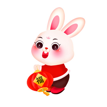 手绘2023生肖兔年拜年元素