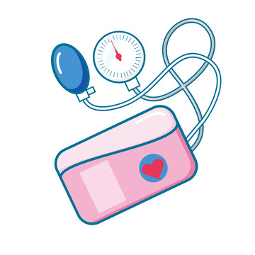 卡通医疗素材血压计矢量图