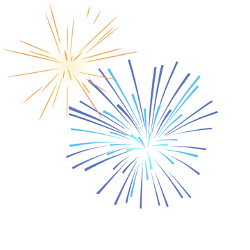 炫彩渐变春节烟花装饰元素