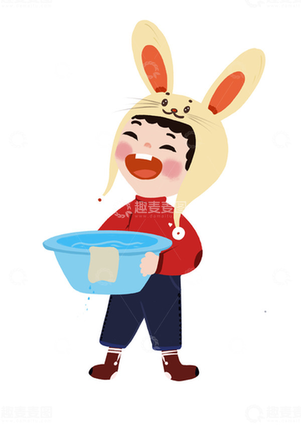 源文件下载【趣麦麦图】春节打扫房间小男孩人物元素