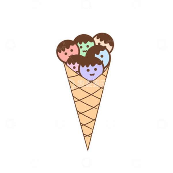 源文件下载【趣麦麦图】彩色冰淇淋卡通手绘元素