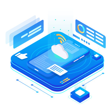 蓝色科技互联网大数据可视化手机环绕装饰