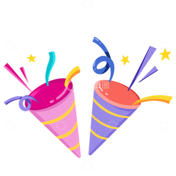 源文件下载【趣麦麦图】彩色节日氛围年会彩带元素