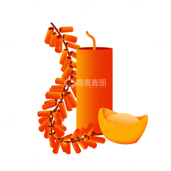源文件下载【趣麦麦图】简约鞭炮烟花新春手绘元素