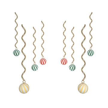 金色简约C4D建模圣诞灯灯饰泛光灯3D