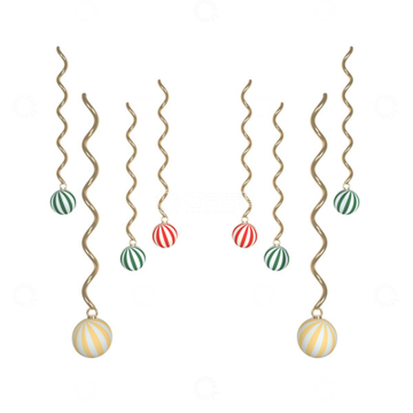 源文件下载【趣麦麦图】金色简约C4D建模圣诞灯灯饰泛光灯3D