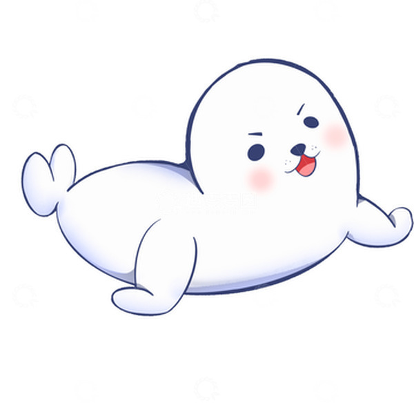 源文件下载【趣麦麦图】白色海豹手绘元素
