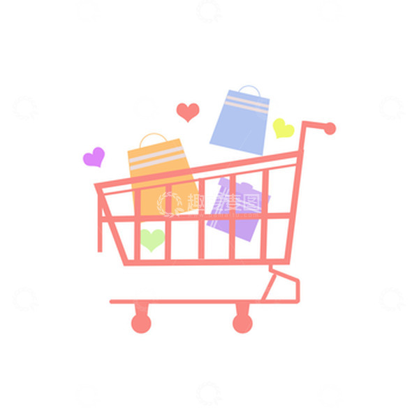 源文件下载【趣麦麦图】粉色简约购物车电商