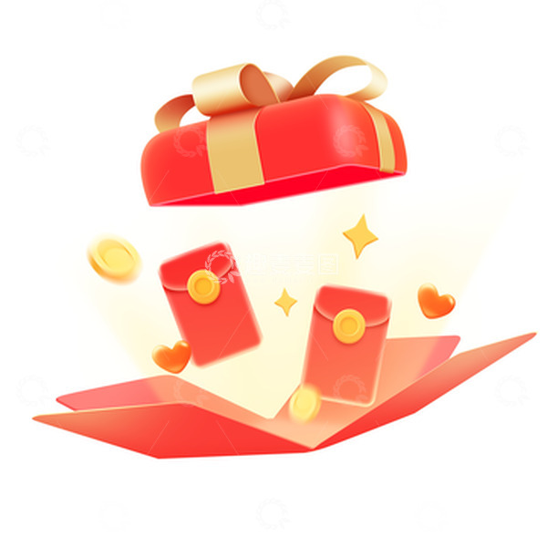 源文件下载【趣麦麦图】双十一双十二红色电商庆典礼盒红包