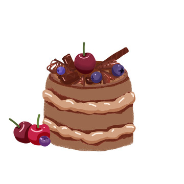 卡通手绘巧克力蛋糕