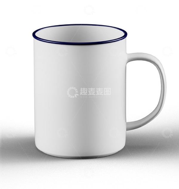 源文件下载【趣麦麦图】白色写实搪瓷水杯