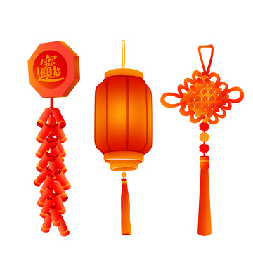 简约红色喜庆春节庆祝装饰元素