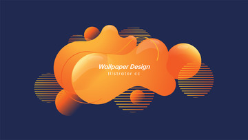 蓝橙自由动感商务科技互联网背景