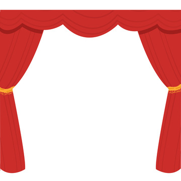 红色年会春节节日喜庆窗帘幕布帘子绸缎