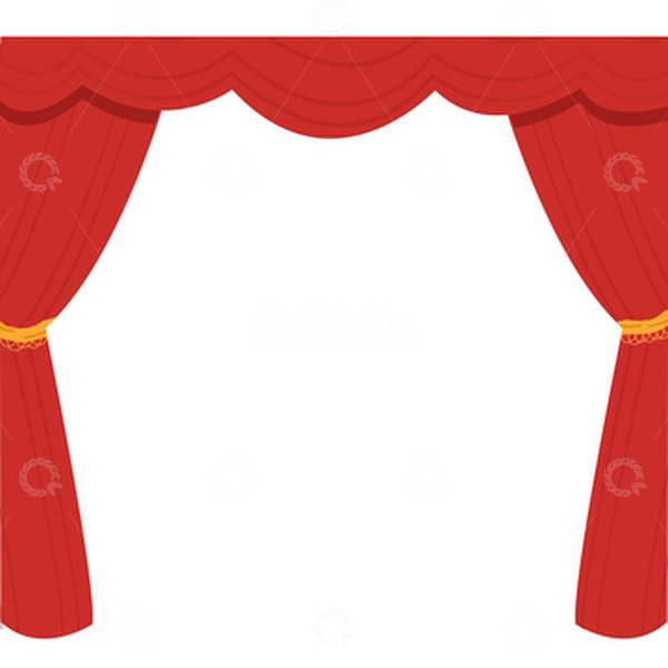源文件下载【趣麦麦图】红色年会春节节日喜庆窗帘幕布帘子绸缎
